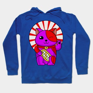 Japanese Cat Katsuni Purple Hoodie